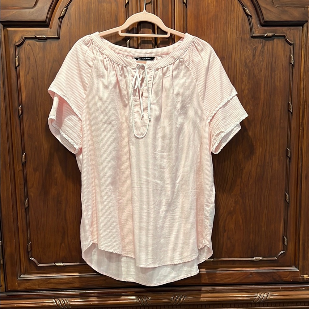 Women's Pink & White Stripe Top